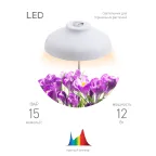 Светильник светодиодный настольный фито для растений/для грунта белый спектр FITO-12W-FLED | Б0039068 | ЭРА