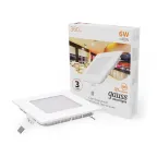 Светильник светодиодный встраиваемый ультратонкий квадратный IP20 6W 2700K | 940111106 | Gauss