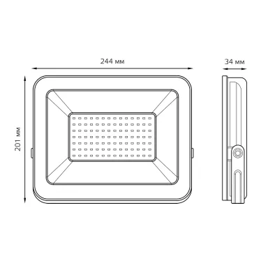 Прожектор светодиодный  Elementary 70W 4370lm IP65 6500К черный ПРОМО 1/10 | 613100370P | Gauss