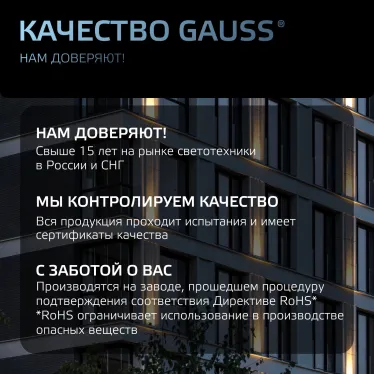 Прожектор светодиодный Qplus 20W 1800lm IP65 6500К черный |  613511320 | Gauss