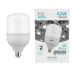 Лампа светодиодная Elementary LED T120 E27 42W 3600lm 180-240V 4000K 1/12 | 63224 | Gauss