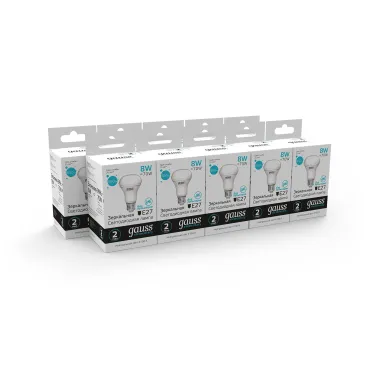 Лампа светодиодная Elementary R63 8W 650lm 4100K Е27 LED 1/10/50 | 63228 | Gauss