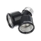 Разветвитель цокольный Е27-2хЕ27 черный | 11-8860 | Rexant