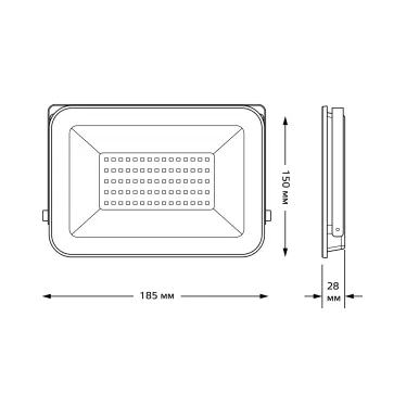 Прожектор светодиодный  Qplus 50W 4250lm 6500K 200-240V IP65 графитовый LED 1/10 | 690511350 | Gauss
