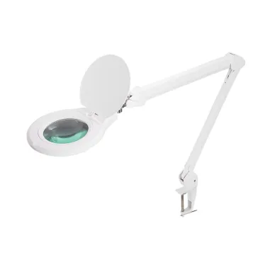 Лупа на струбцине , круглая, 5D, с подсветкой 72 LED, регулятор яркости, белая | 31-0532 | REXANT