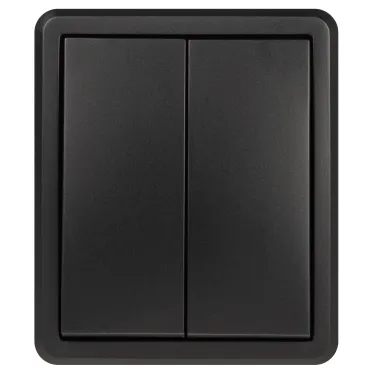 Выключатель Эксперт 11-1205-05 двойной с подсветкой IP20 10АХ-250В ОУ антрацит
