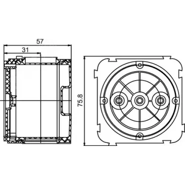Коробка установочная 70х57мм в бетон