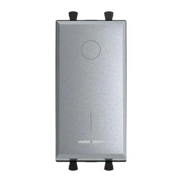 Avanti Выключатель двухполюсный одноклавишный модульный, Закаленная сталь, 1 модуль