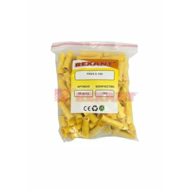 Разъем штекерный изолир гнездо 5 мм 4-6 кв мм (РШи-м 6.0-5 РШИм 5,5-6-4) желтый, REXANT