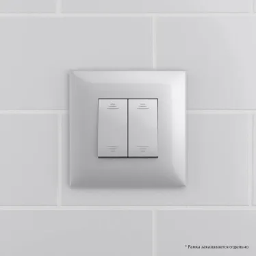 Avanti Выключатель двухклавишный в стену Закаленная сталь