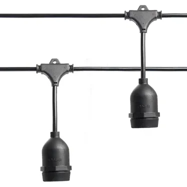 Гирлянда Белт-лайт Евро на подвесах 25м 50 патронов Е27 IP65 черный