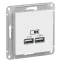 Розетка ATLASDESIGN USB 5В 1 порт x 2,1 А 2 порта х 1,05 А механизм белый