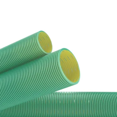 Труба гибкая двустенная дренажная D-90мм класс SN8 перфорация 360 градусов зеленый
