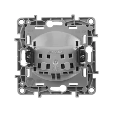 ETIKA Розетка без заземления со шторками слоновая кость винтовые зажимы