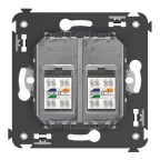 Avanti Телефонная розетка RJ-12 в стену двойная Закаленная сталь