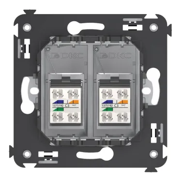 Avanti Телефонная розетка RJ-12 в стену двойная Закаленная сталь