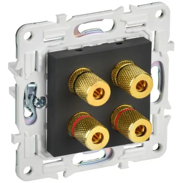 SKANDY Аудиорозетка 4-местная SK-A01G графит IEK