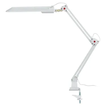 Светильник настольный с лампой PL на струбцине белый NL-201-G23-11W-W