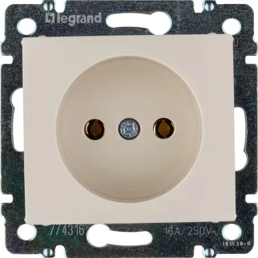 VALENA Розетка без заземления без шторок в рамку слоновая кость