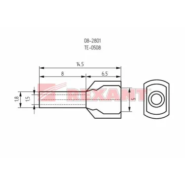 Наконечник штыревой втулочный изолир F-8 мм 2х0.5 кв мм (НШВи(2) 0.5-8хНГи2 0,5-8), REXANT