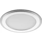 Светильник светодиодный ДВО-18w 4000K 1120Лм со стеклом белый