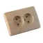 Розетка двойная скрытая со шторками сосна