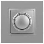 Светорегулятор поворотно-нажимной, 400ВА 230В, Эра Elegance, алюминий,14-4101-03