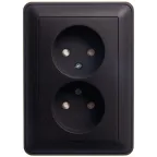 Розетка В59 СУ 2 Я черный бархат