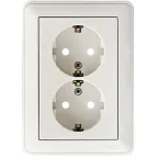 W59 Розетка двойная скрытая с заземлением 16А белая