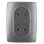 Розетка 2X2P, 16A-250В, Эра12, графит, 12-2107-12