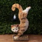 Светильник уличный ERASF22-01 на солнечных батареях садовый Кот Акробат 37 см