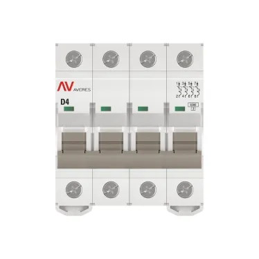 Выключатель автоматический AV-6 4P 4A (D) 6kA AVERES