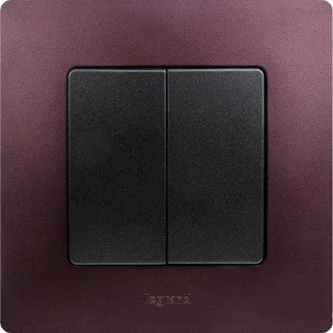 ETIKA Выключатель двухклавишный автоматические клеммы 10 AX 250 В антрацит