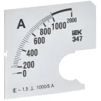 Шкала сменная для амперметра Э47 1000/5А класс точности 1,5 72х72мм