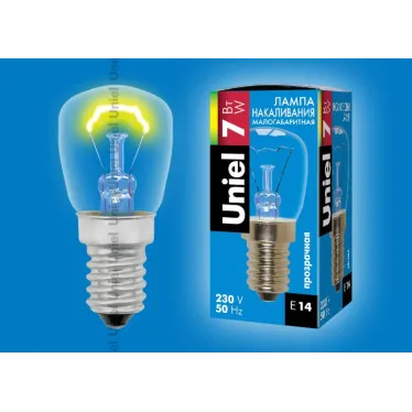 Лампа накаливания, мощность 7Вт. Картонная упаковка