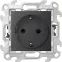 Розетка 2К+З с защитными шторками Push@Go, графит