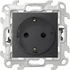 Розетка 2К+З с защитными шторками Push@Go, графит