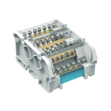 Блок распределительный на DIN-рейку 4 полюса 100А 5х6мм 2х7.5мм