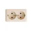 ЭТЮД Розетка двойная наружная с заземлением без шторок бежевая