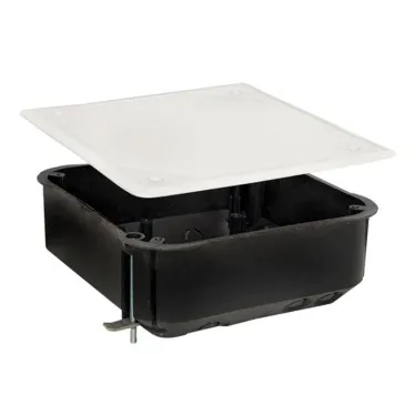 Коробка распаячная КМП-020-008 для полых стен 110х110х45 полистирол черная/белая метал.лапки IP20 PROxima