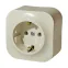 Quteo Розетка с заземлением со шторками наружная бежевая