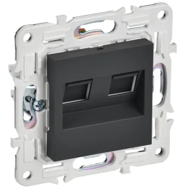 SKANDY Розетка компьютерная двойная RJ45 кат.6 SK-K04G графит IEK