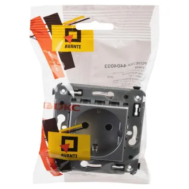 Avanti Розетка в стену 2P+E с з/ш Закаленная сталь