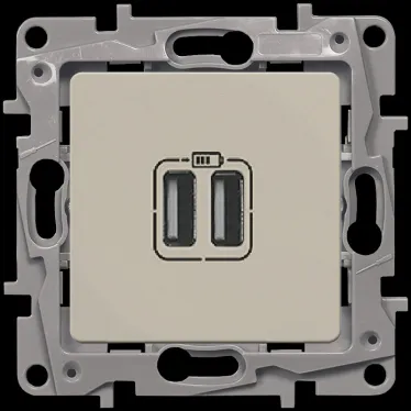 ETIKA Зарядное устройство с двумя USBразьемами 240В/5В 2400мА слоновая кость