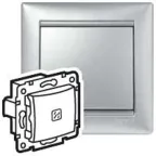 VALENA Переключатель промышленный 10A с подсветкой алюминий