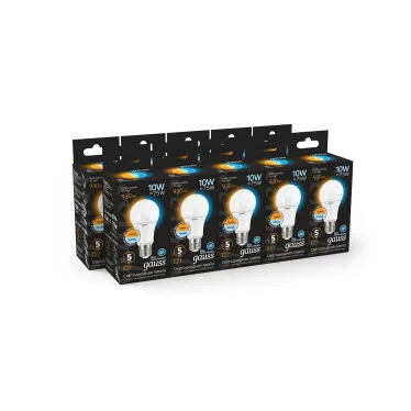 Лампа светодиодная LED 10Вт E27 220В 2700К/4100К СТС A60 | 102502110-T | Gauss