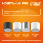 Светильник светодиодный декоративный бытовой с рассеивателем HD016 10W (черный) 3000K 88х75мм | HD016 | Gauss