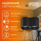 Светильник светодиодный накладной HD033 24W (черный/черный) 3000K 180x100*100мм | HD033 | Gauss