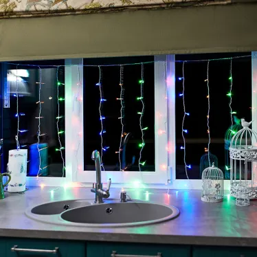 Гирлянда "Светодиодный Дождь"  1,5х1м, свечение с динамикой, прозрачный провод, 230 В, диоды МУЛЬТИКОЛОР | 235-029 | NEON-NIGHT