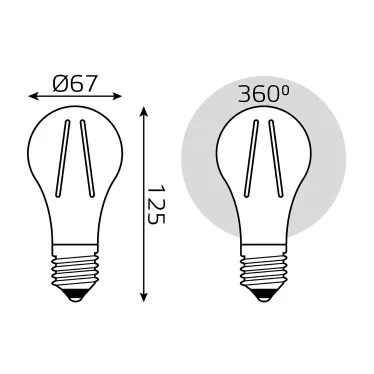 Лампа светодиодная Filament А70 22W 2100lm 4100К Е27 LED 1/10/40 | 102902222 | Gauss